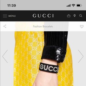 Gucci black Crystal cuff bracelet